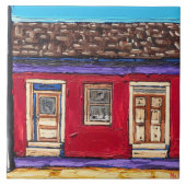 Die "hochrotes Rot, Tucson-Barrio-" dekorative Fliese (Vorderseite)