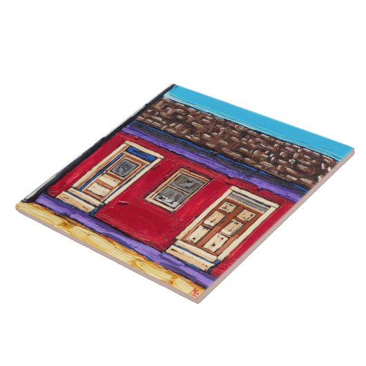 Die "hochrotes Rot, Tucson-Barrio-" dekorative Fliese (Seite)