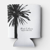 Die Hochzeit am Strand mit schwarz-weißen Palmen k Dosenkühler (Rückseite)