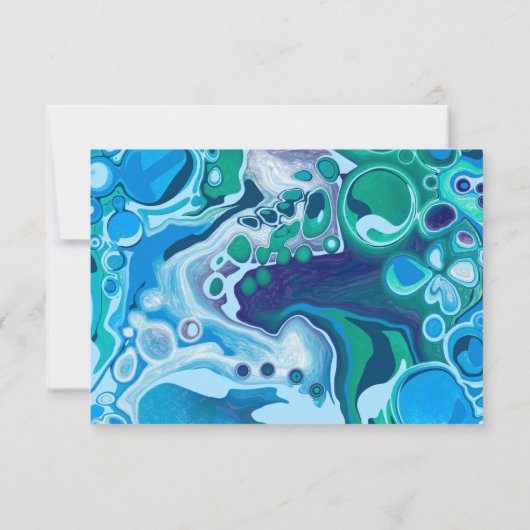 Die Hochzeit aus blauem und grünem Marmor speicher RSVP Karte (Rückseite)