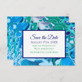 Die Hochzeit aus blauem und grünem Marmor speicher RSVP Karte (Vorne/Hinten)