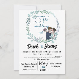 Die Hochzeit blauer Liebhaber Einladung