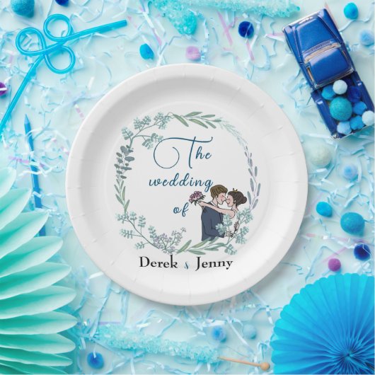 Die Hochzeit blauer Liebhaber Pappteller (Party)