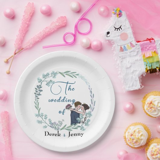 Die Hochzeit blauer Liebhaber Pappteller (Party)