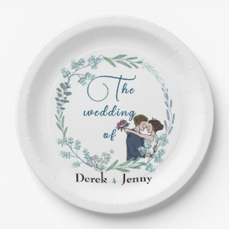 Die Hochzeit blauer Liebhaber Pappteller