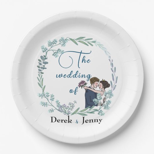 Die Hochzeit blauer Liebhaber Pappteller (Vorderseite)