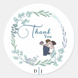 Die Hochzeit blauer Liebhaber Runder Aufkleber