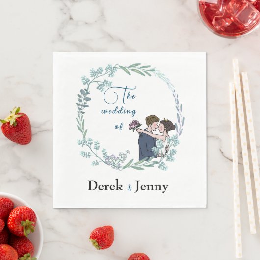 Die Hochzeit blauer Liebhaber Serviette (Beispiel)