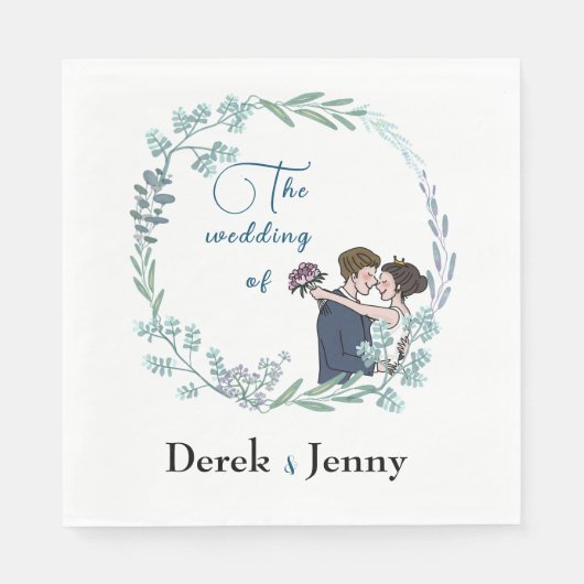 Die Hochzeit blauer Liebhaber Serviette (Vorderseite)