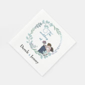 Die Hochzeit blauer Liebhaber Serviette (Ecke)