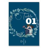 Die Hochzeit blauer Liebhaber Tischnummer (Rückseite)