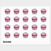 DIE HOCHZEIT DEINES Monogramms & Datum Rosa Herz Runder Aufkleber (Blatt)