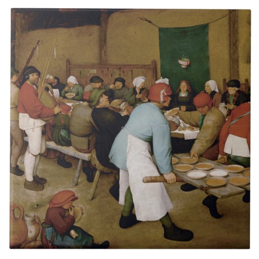 Die Hochzeit der Bauern durch Pieter Bruegel, der Fliese (Vorderseite)