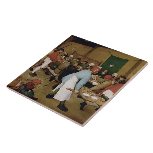 Die Hochzeit der Bauern durch Pieter Bruegel, der  Fliese (Seite)