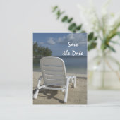 Die Hochzeit der Beach Lounge rettet das Datum Ankündigungspostkarte (Stehend Vorderseite)