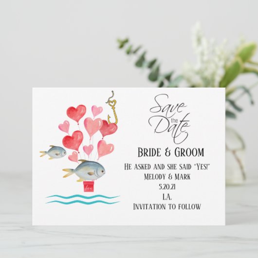 Die Hochzeit der Fischer Einladung (Stehend Vorderseite)