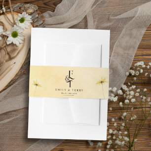 Die Hochzeit der goldenen Stunde mit Blumen und Mo Einladungsbanderole