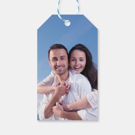 Die Hochzeit der Grauen Damaske Gelben Sonnenblume Geschenkanhänger (Rückseite)