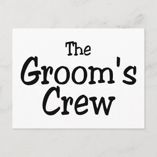 Die Hochzeit der Grooms-Crew Postkarte (Vorderseite)