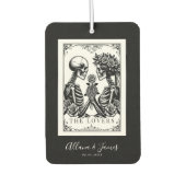 Die Hochzeit der Lovers Tarot Card Skelettons Mono Autolufterfrischer (Vorderseite)
