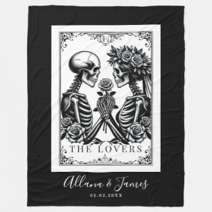 Die Hochzeit der Lovers Tarot Card Skelettons Mono Fleecedecke