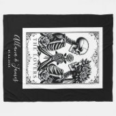 Die Hochzeit der Lovers Tarot Card Skelettons Mono Fleecedecke (Vorderseite (Horizontal))