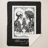 Die Hochzeit der Lovers Tarot Card Skelettons Mono Sherpadecke (Vorderseite)