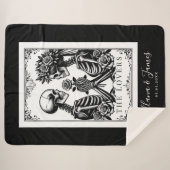 Die Hochzeit der Lovers Tarot Card Skelettons Mono Sherpadecke (Vorderseite (Horizontal))