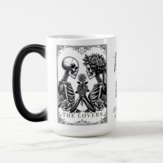 Die Hochzeit der Lovers Tarot Card Skelettons Mono Verwandlungstasse (Links)