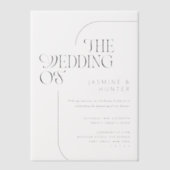 Die Hochzeit der Minimal Modern Black Script Hochz Pergament Einladungen (Vorderseite)