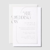 Die Hochzeit der Minimal Modern Black Script Hochz Pergament Einladungen (Versetzt)