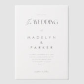Die Hochzeit der Minimal Modern Black Script Hochz Pergament Einladungen (Vorderseite)