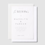 Die Hochzeit der Minimal Modern Black Script Hochz Pergament Einladungen (Versetzt)