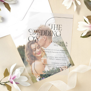 Die Hochzeit der Minimal Modern Black Script Hochz Pergament Einladungen