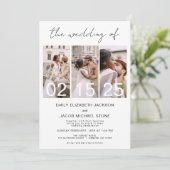 Die Hochzeit der Minimalistischen Fotocollage Simp Einladung (Stehend Vorderseite)