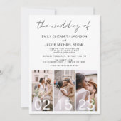 Die Hochzeit der Minimalistischen Fotocollage Simp Einladung (Vorderseite)