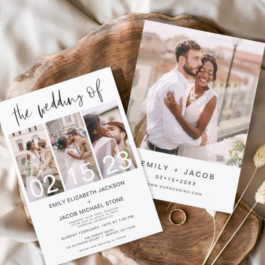 Die Hochzeit der Minimalistischen Fotocollage Simp Einladung