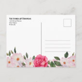 Die Hochzeit der Rosen in Aquarellfarbe speichert  Ankündigungspostkarte (Rückseite)
