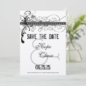 Die Hochzeit der schwarzen mittelalterlichen Renai Save The Date (Stehend Vorderseite)