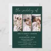 Die Hochzeit der Smaragdgrünen FotoCollage Einladung (Vorderseite)