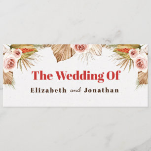 Die Hochzeit der Wüstenkarte Menükarte