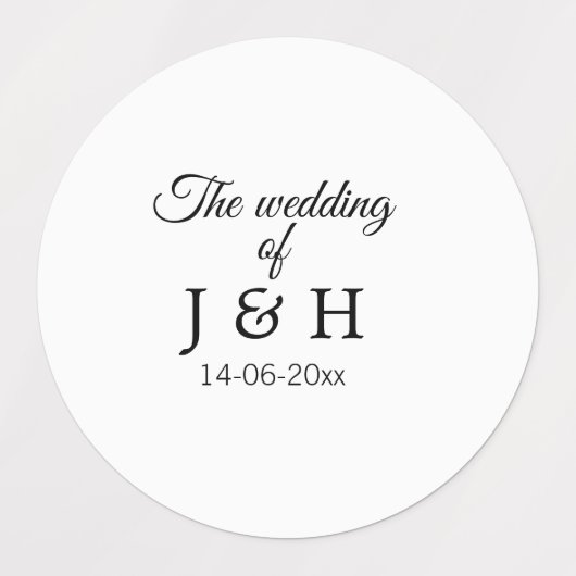 Die Hochzeit des Begleiters des Pärchens Anfangsbu Etiketten (Design 1)