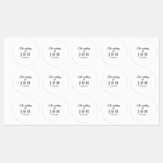 Die Hochzeit des Begleiters des Pärchens Anfangsbu Etiketten (Blatt)