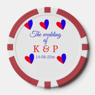 Die Hochzeit des Begleiters des Pärchens Anfangsbu Pokerchips