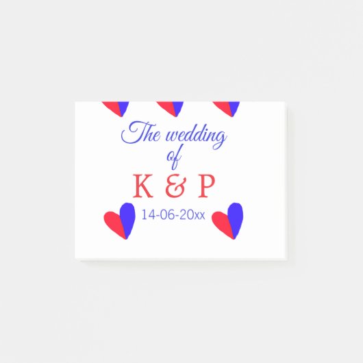 Die Hochzeit des Begleiters des Pärchens Anfangsbu Post-it Klebezettel (Vorderseite)