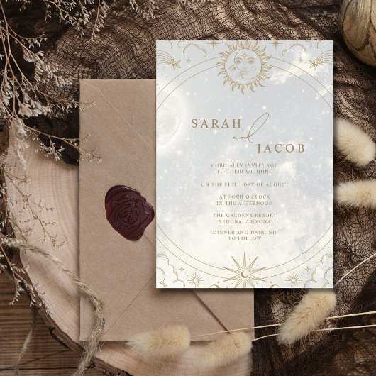 Die Hochzeit des Fotos der Sterne Einladung