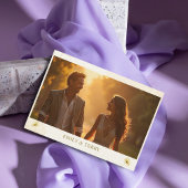 Die Hochzeit des Goldenen Stunde mit Blumen und Gr RSVP Karte