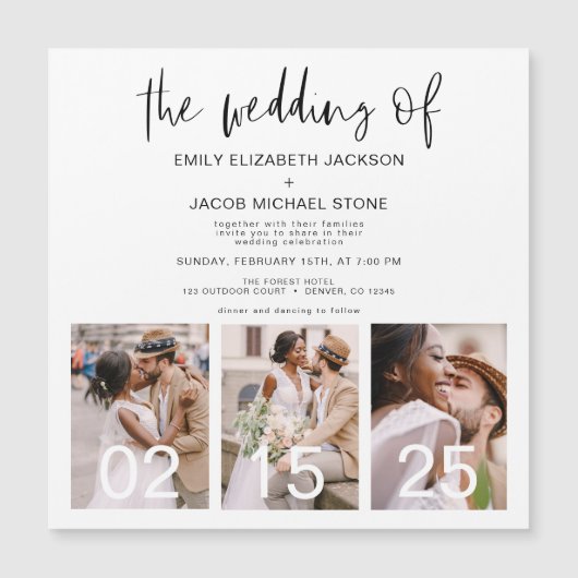 Die Hochzeit des Minimalistischen Einfachen Magneteinladung (Vorderseite)