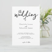 Die Hochzeit des Minimalistischen Einladung (Stehend Vorderseite)