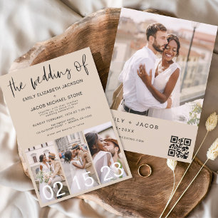 Die Hochzeit des Minimalistischen QR-Codes Terraco Einladung